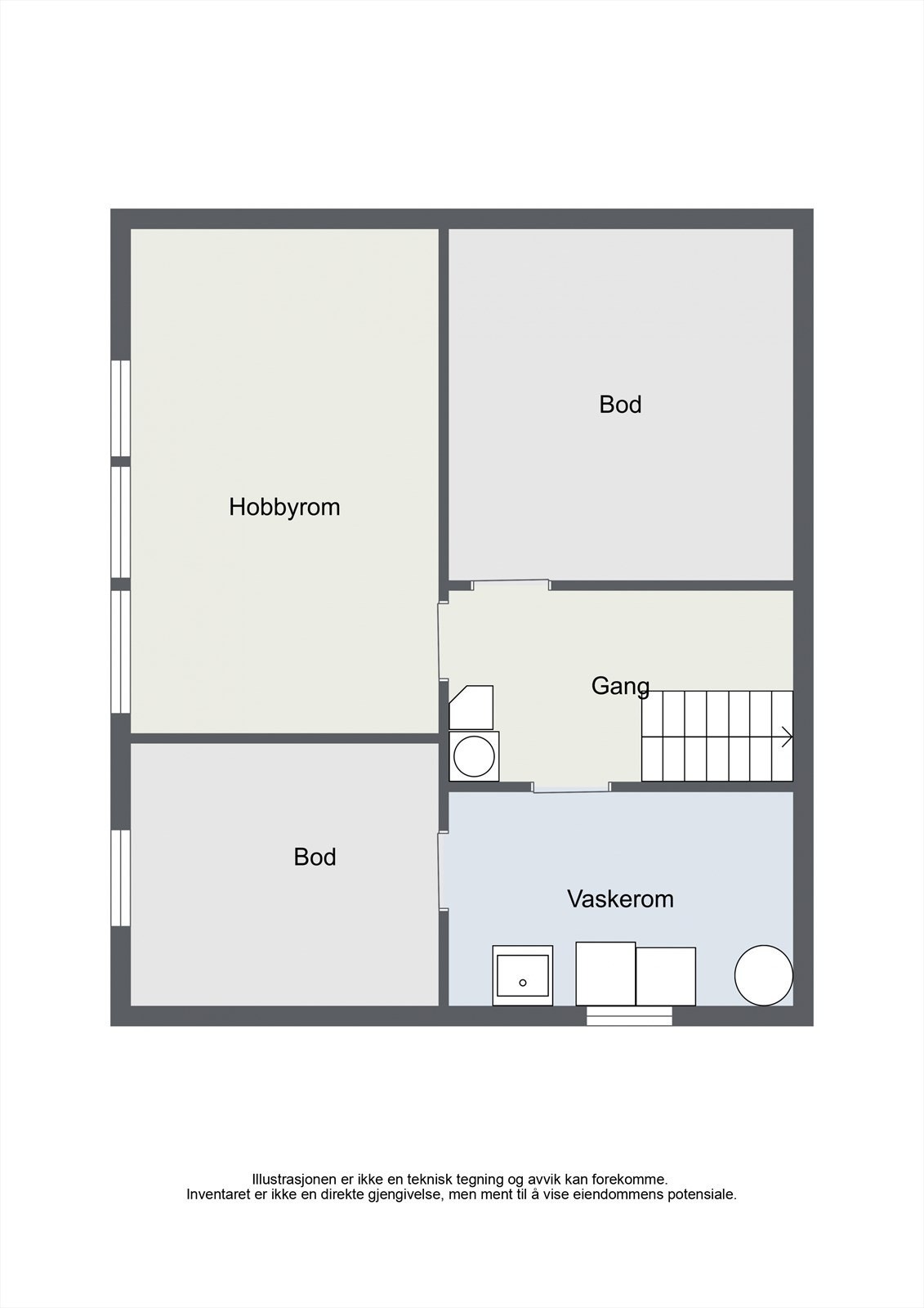 Plantegning kjeller. Galleribilde