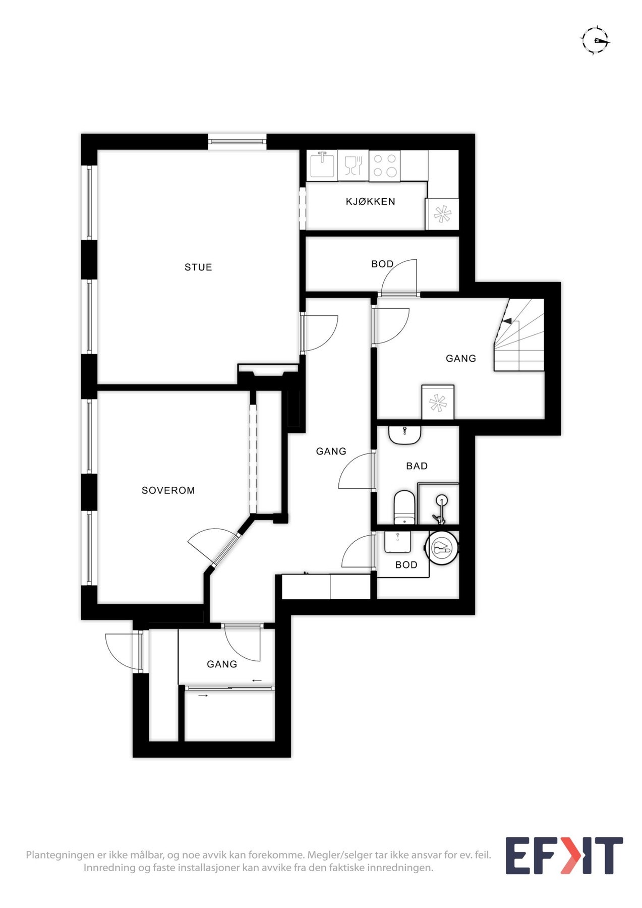 Plantegning hovedetasje. Galleribilde