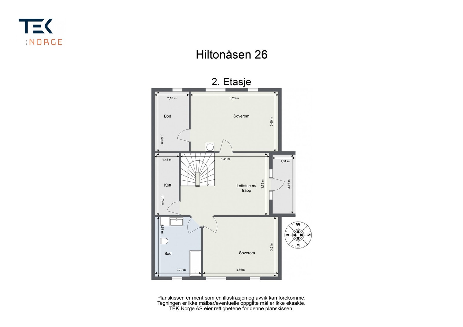 Plantegning Hiltonåsen 26, 2. etasje Galleribilde