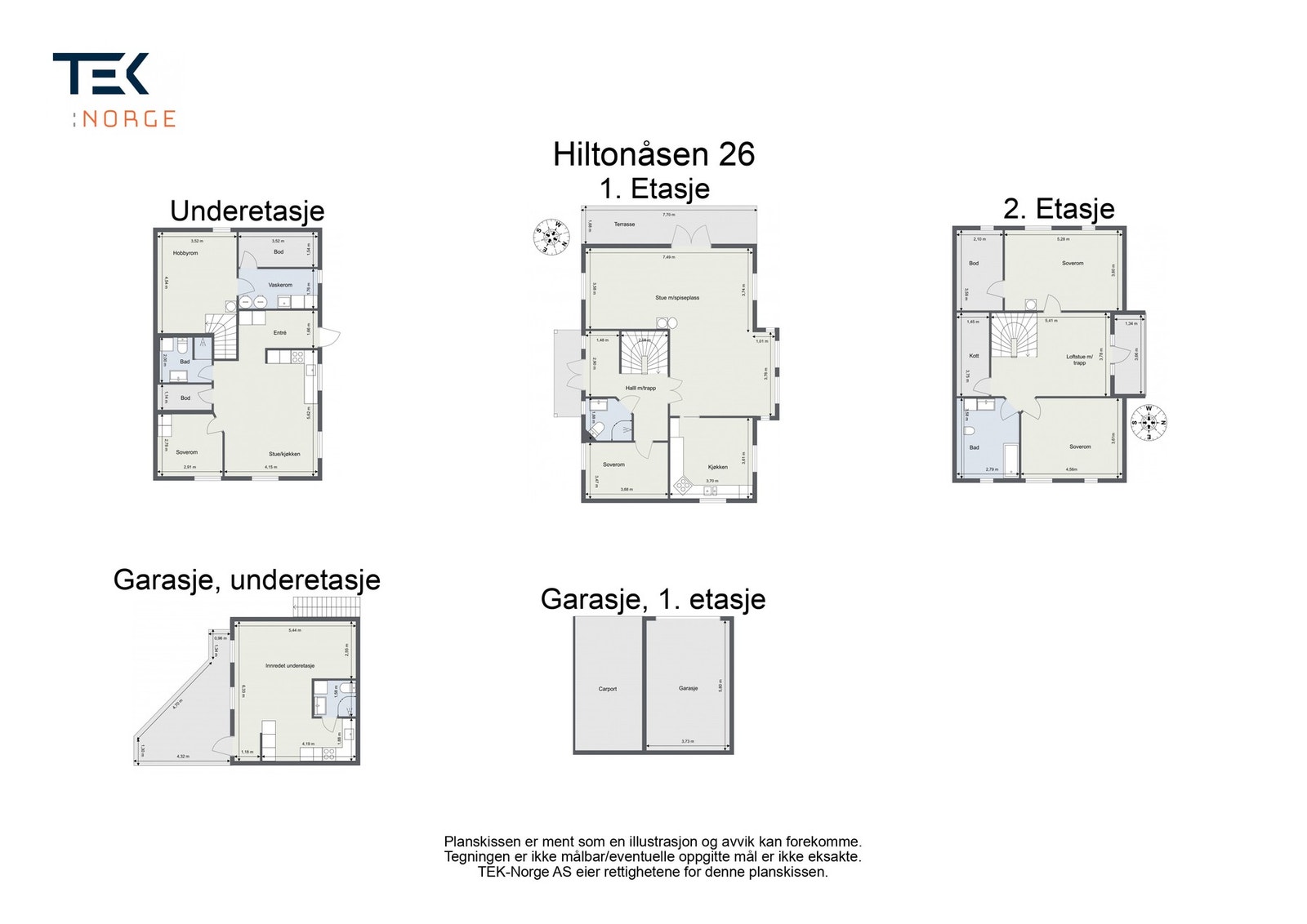 Plantegninger Hiltonåsen 26, Slependen Galleribilde
