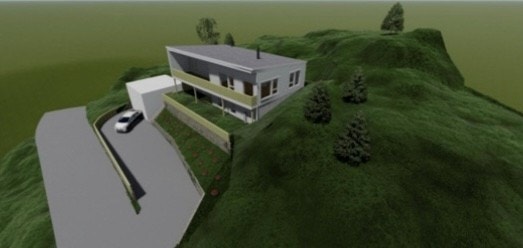 Godkjent rammetillatelse for enebolig med utleiedel. Galleribilde