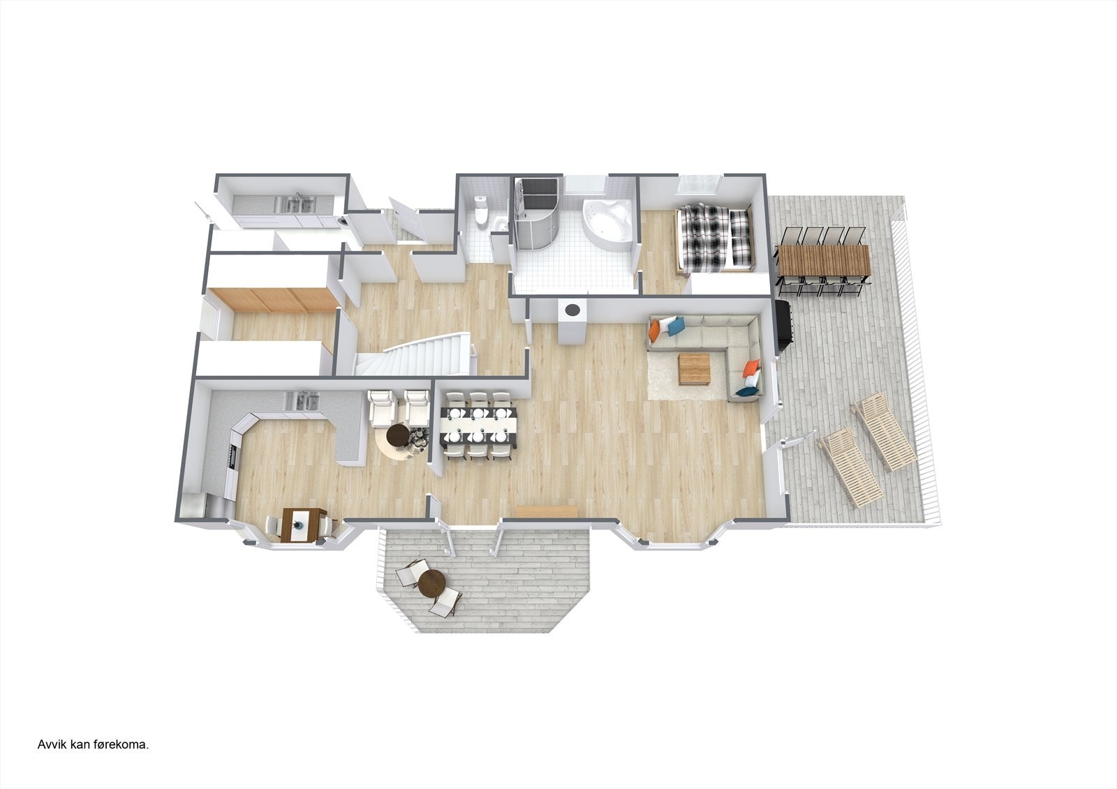 Planskisse 1.etg. 3D Galleribilde