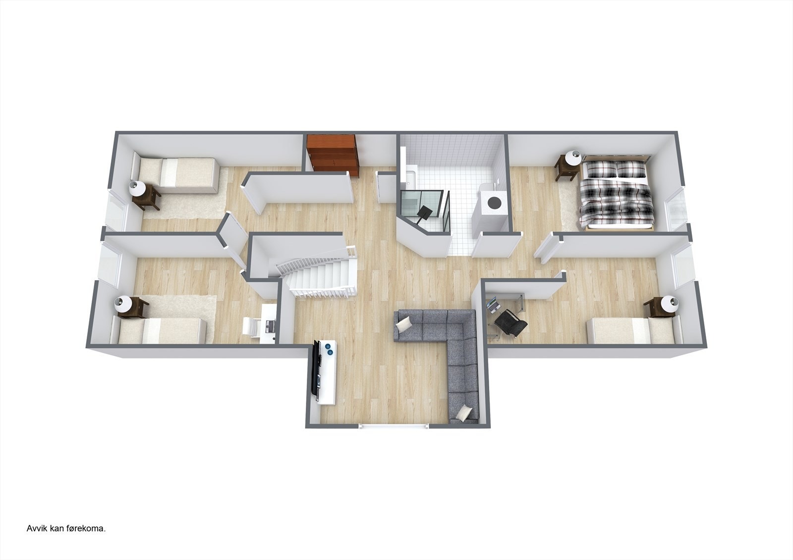 Planskisse Loft.etg. 3D Galleribilde