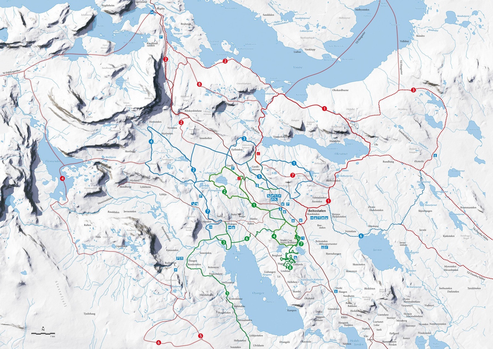 Beitostølen og Øystre Slidre har milevis med fantastiske skiløyper som knytter seg med traseen som går helt til Aurdalsåsen Galleribilde