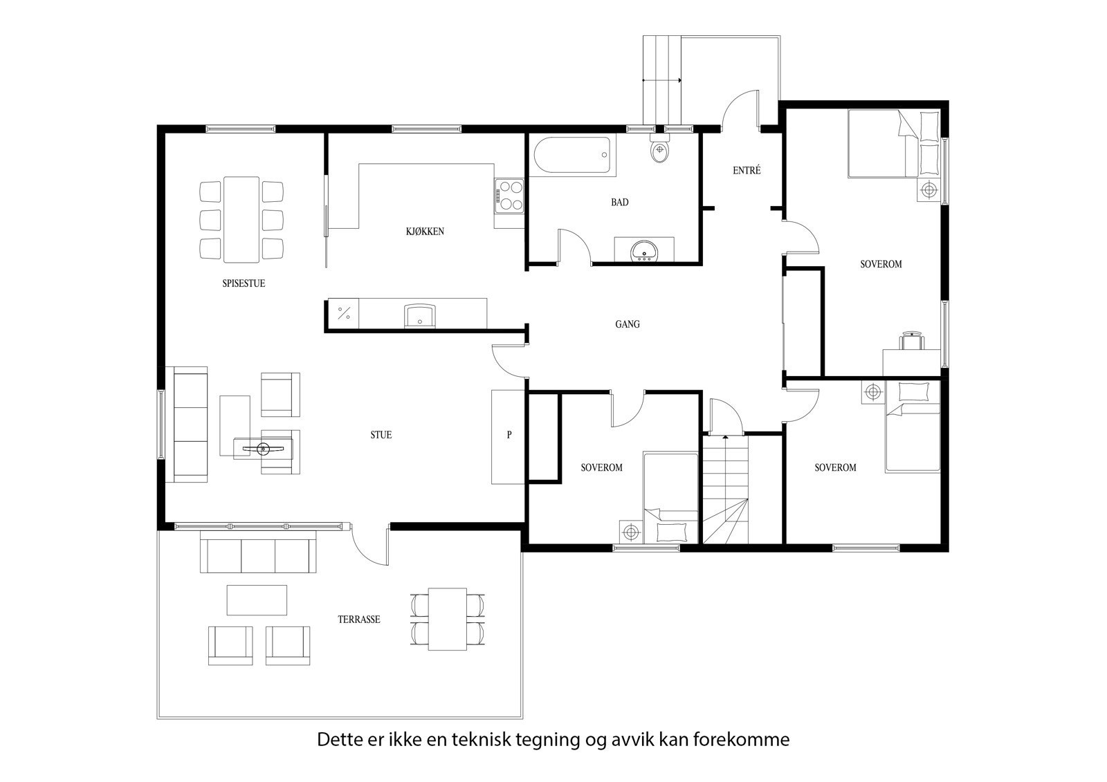 Plantegning 1 etg Galleribilde