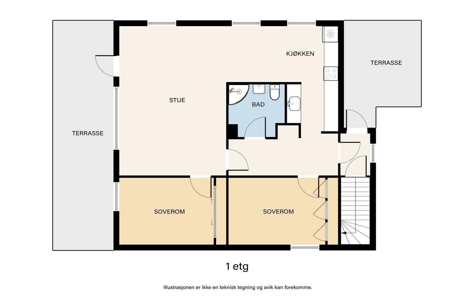 Plantegning - 1 etg Galleribilde