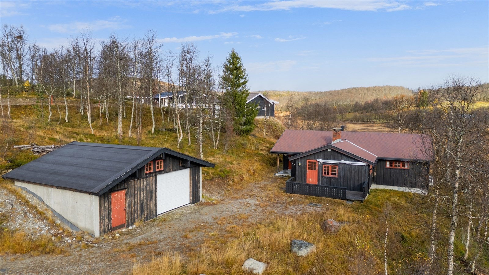 Hytta har en flott beliggenhet på Bukkvollan ved Olavsgruva ca 18 km fra Røros sentrum. Galleribilde