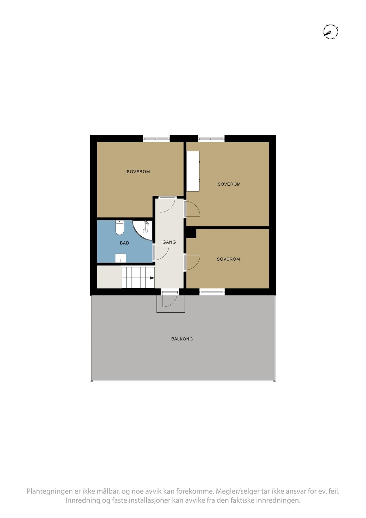 Plantegning av loftetasjen. Galleribilde