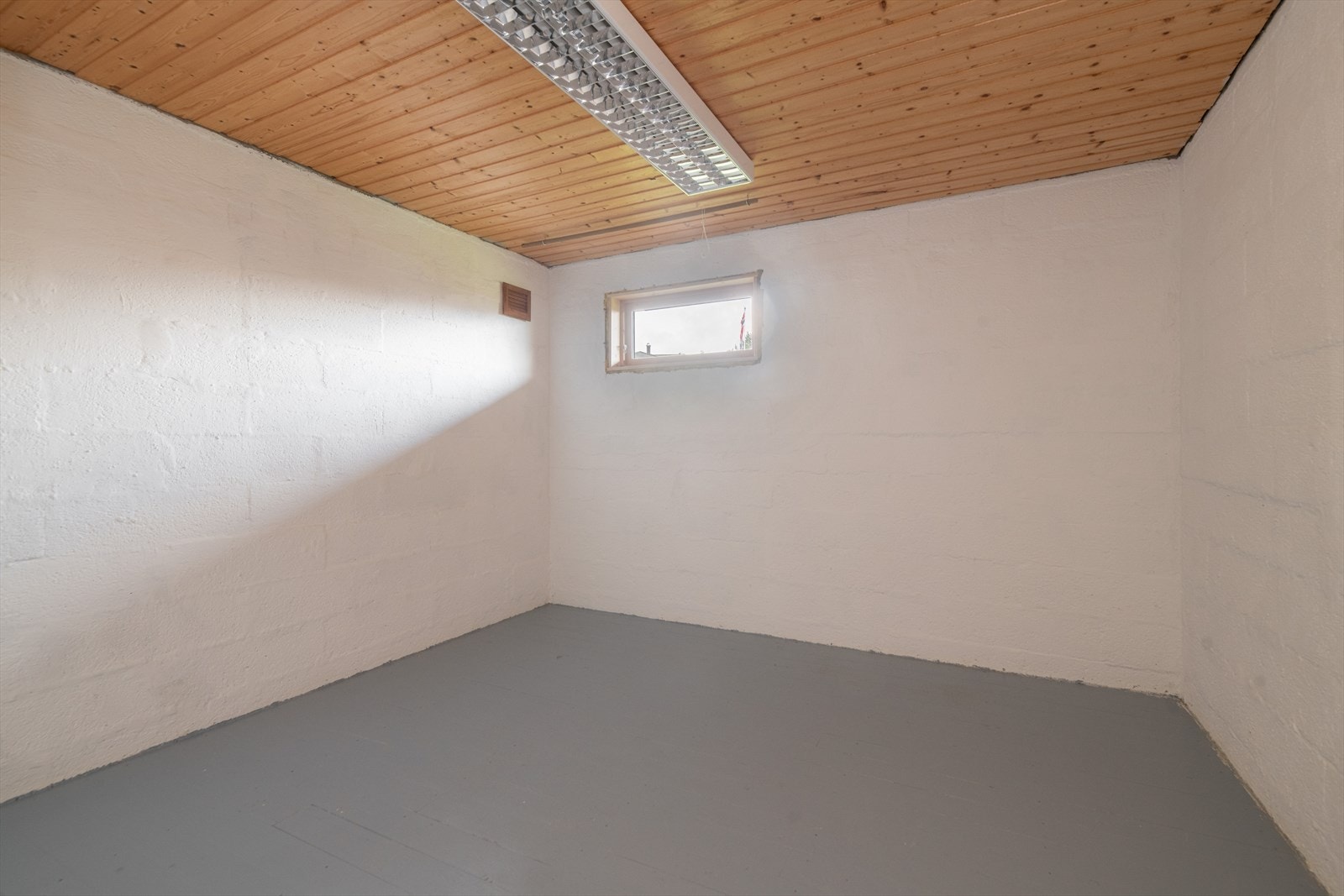 Kjelleren har adkomst både fra gangarealer i hovedetasjen og via egen utgangsdør. Galleribilde