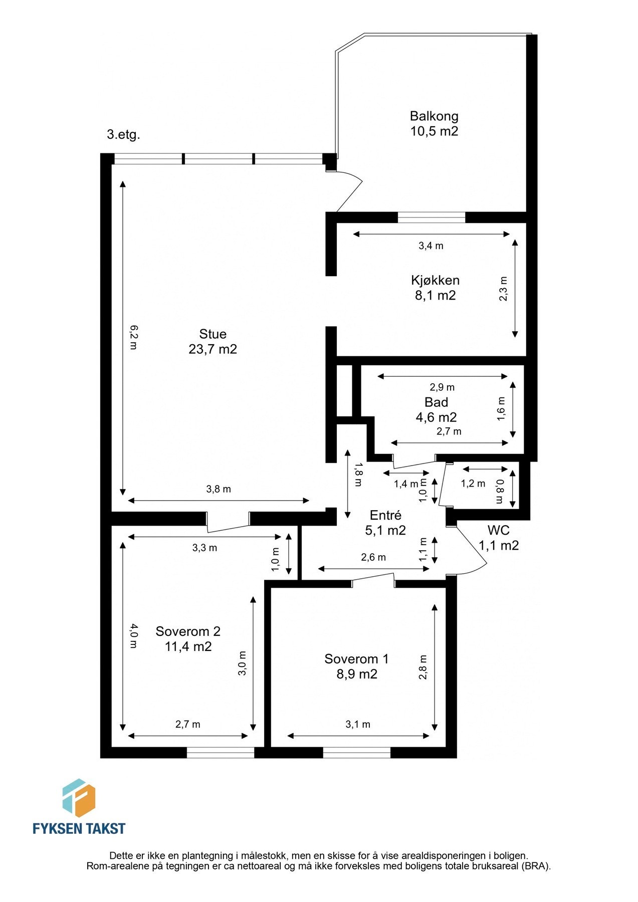 Målsatt planskisse. Galleribilde