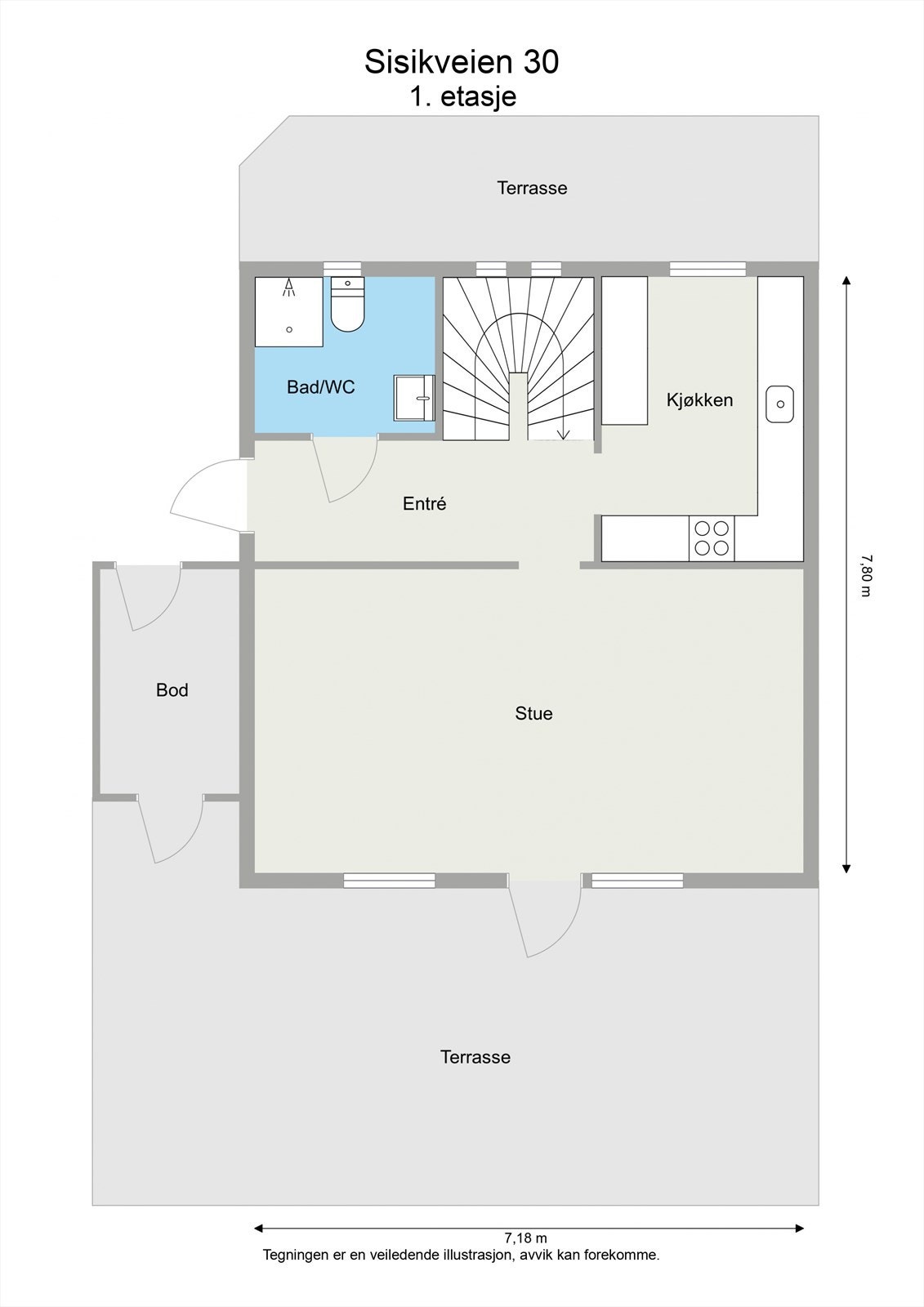 Plantegning 1. etasje. Galleribilde