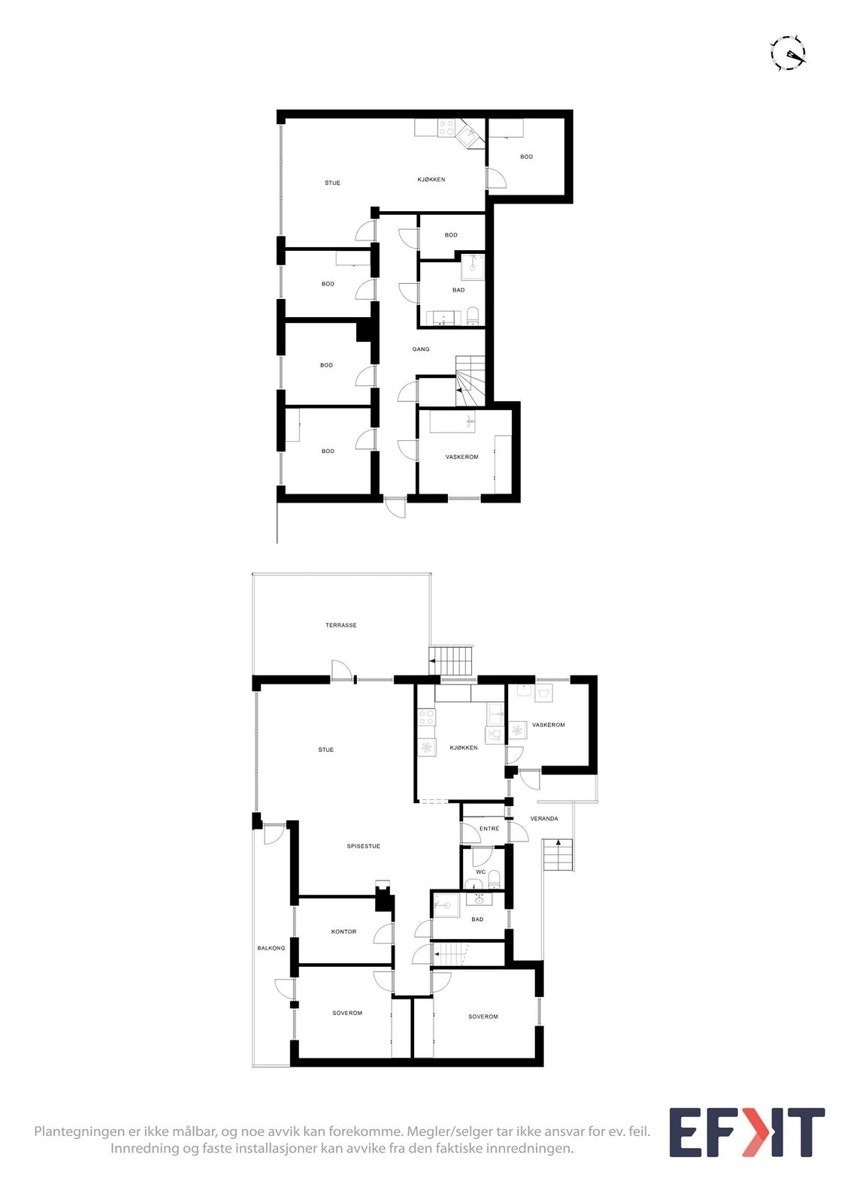 Plantegning begge etasjer Galleribilde
