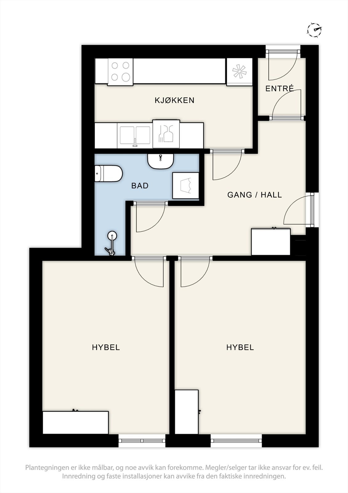 Plantegning utleiedel Galleribilde