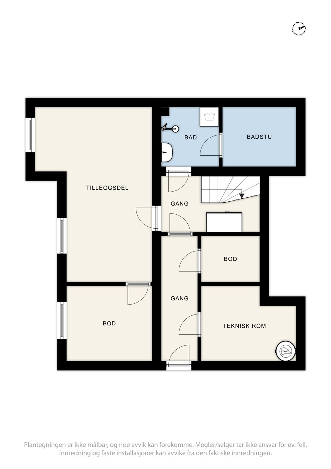 Plantegning kjeller i hoveddel. Galleribilde