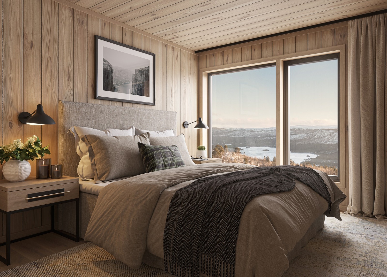 Hytten får fire lekre soverom hvor det er behagelig å starte og avslutte dagen Galleribilde