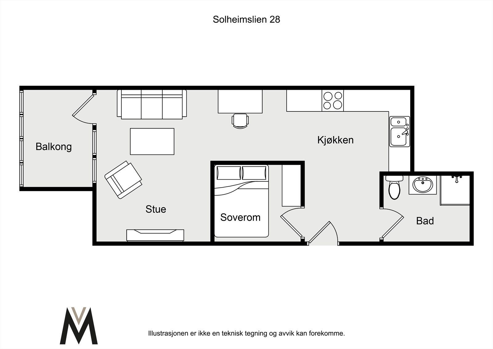 Plantegning med sovealkove Galleribilde
