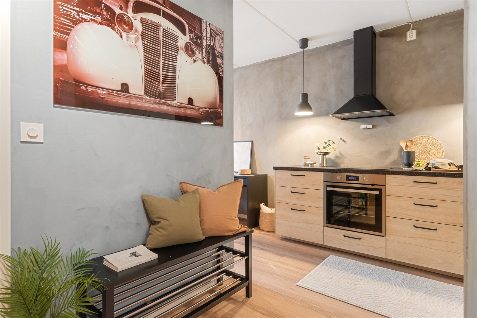 Tiltalende fargetoner er gjennomgående i hele leiligheten! Galleribilde