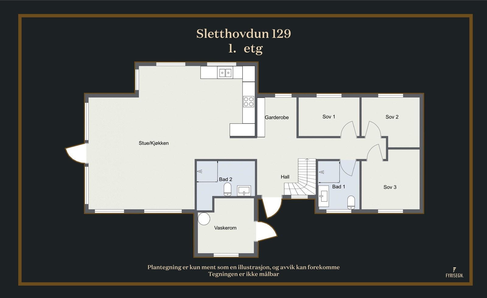 Plantegning 1 etasje. Galleribilde