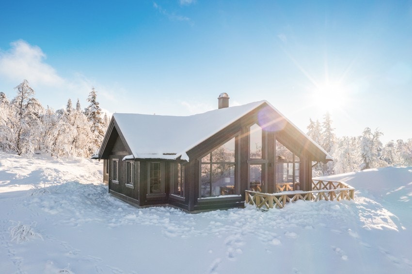 Moderne utforming med store vindusflater Galleribilde