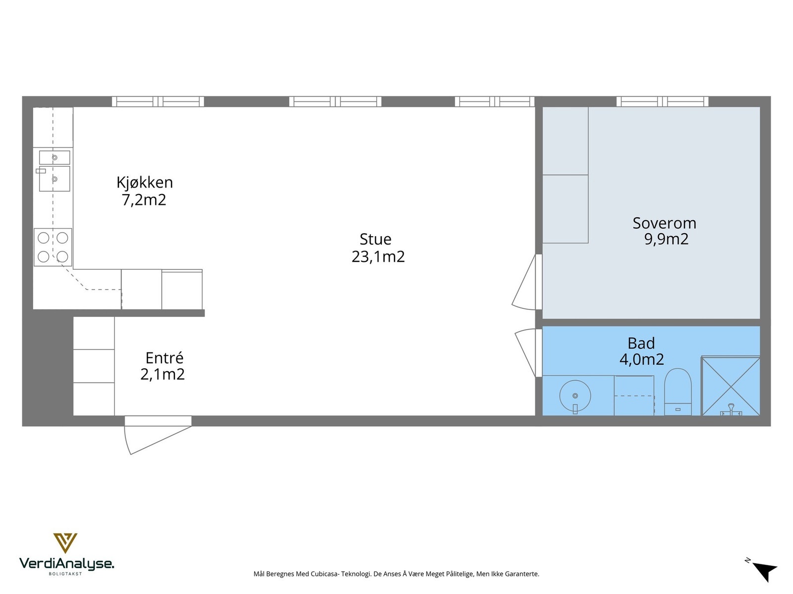Planskisse med areal. Galleribilde