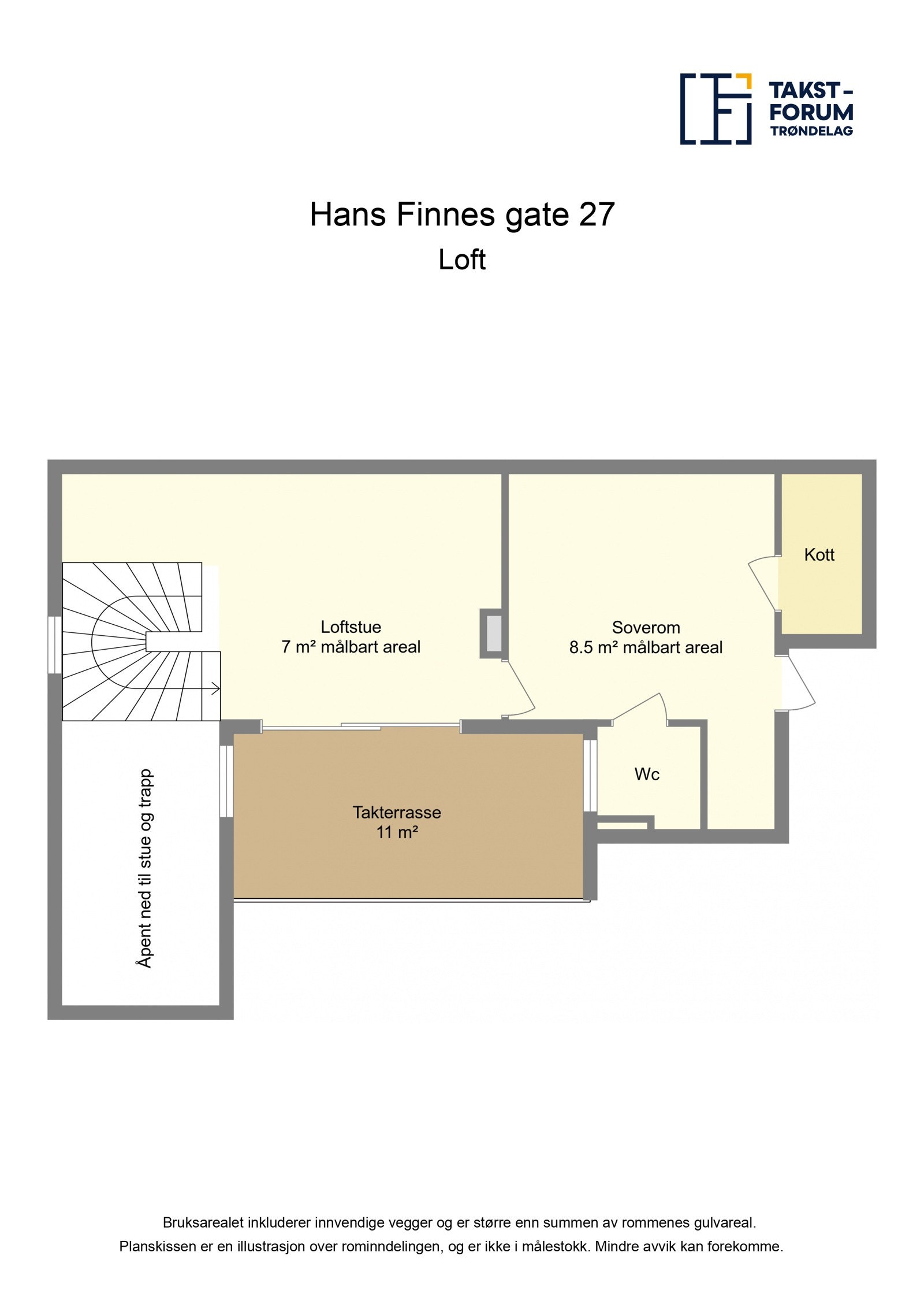 Planskisse loft. Galleribilde