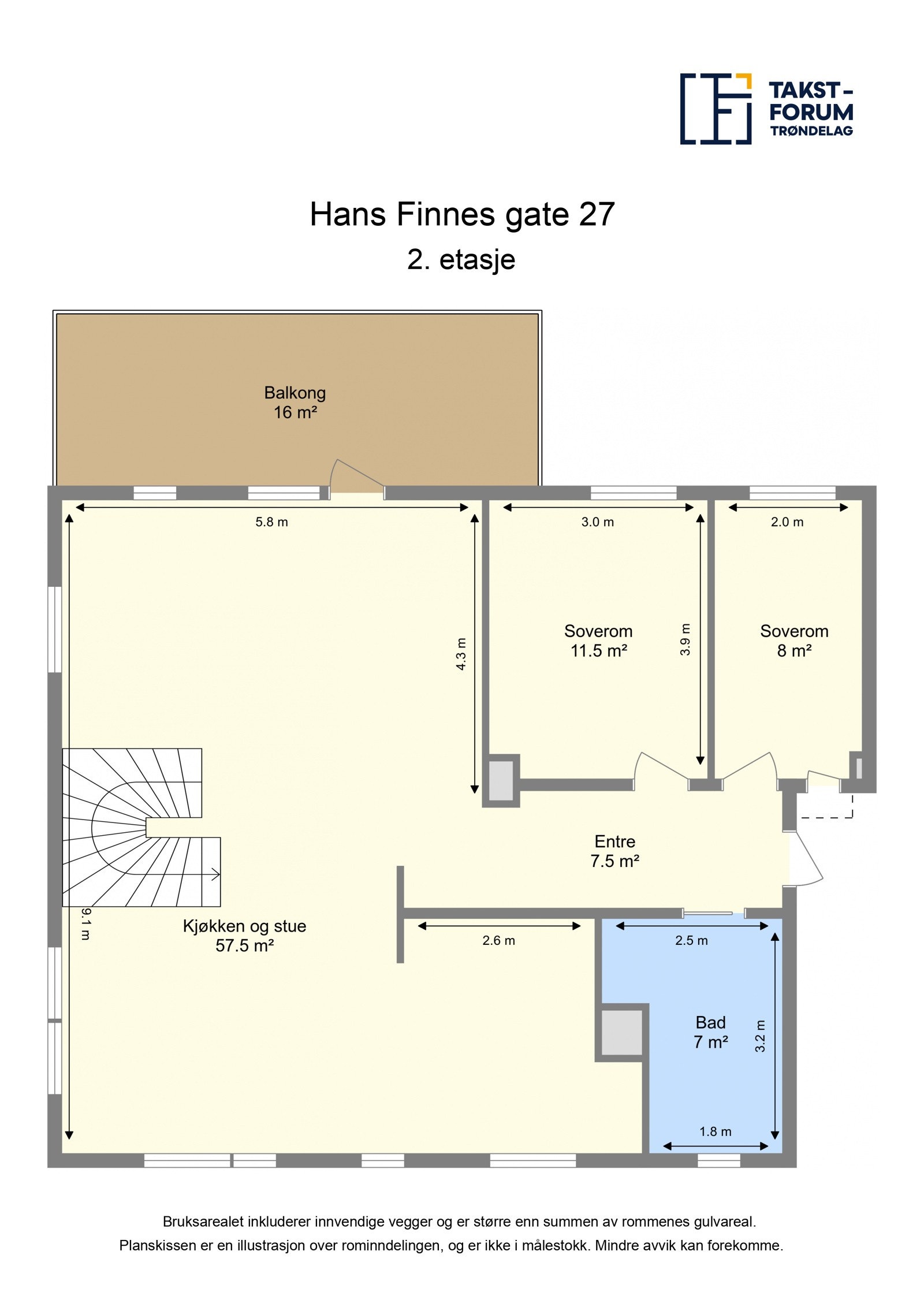 Planskisse 2. etasje. Galleribilde