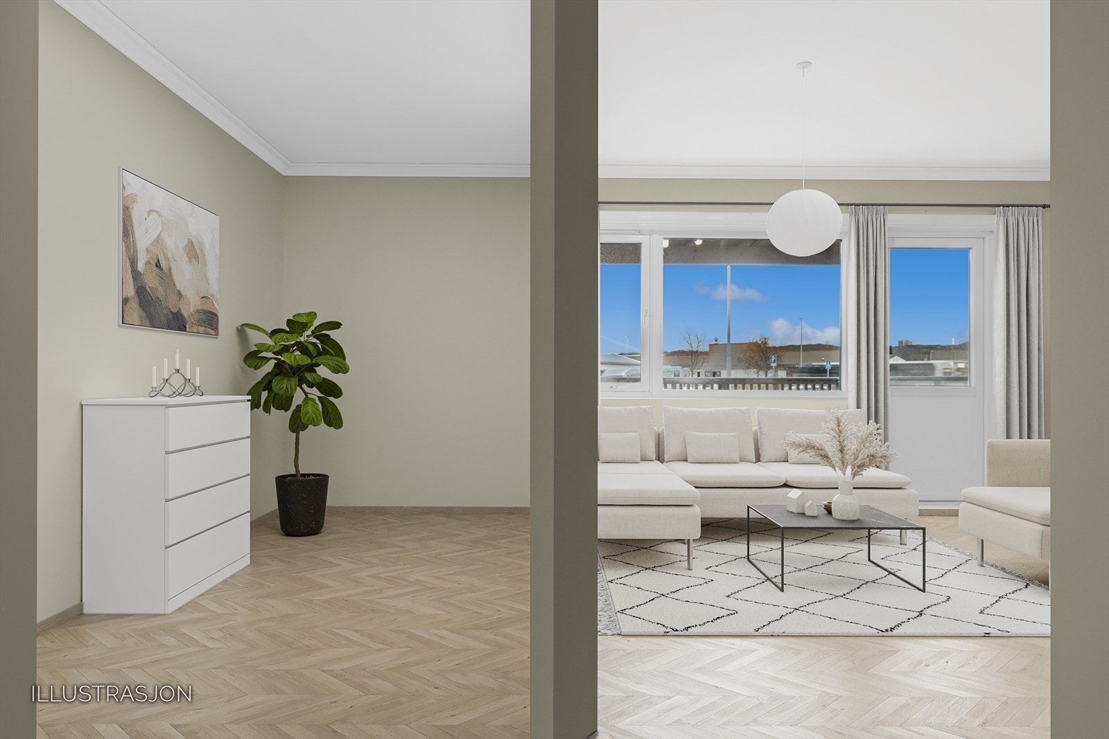 Illustrasjon - Digital oppusset/møblert Galleribilde