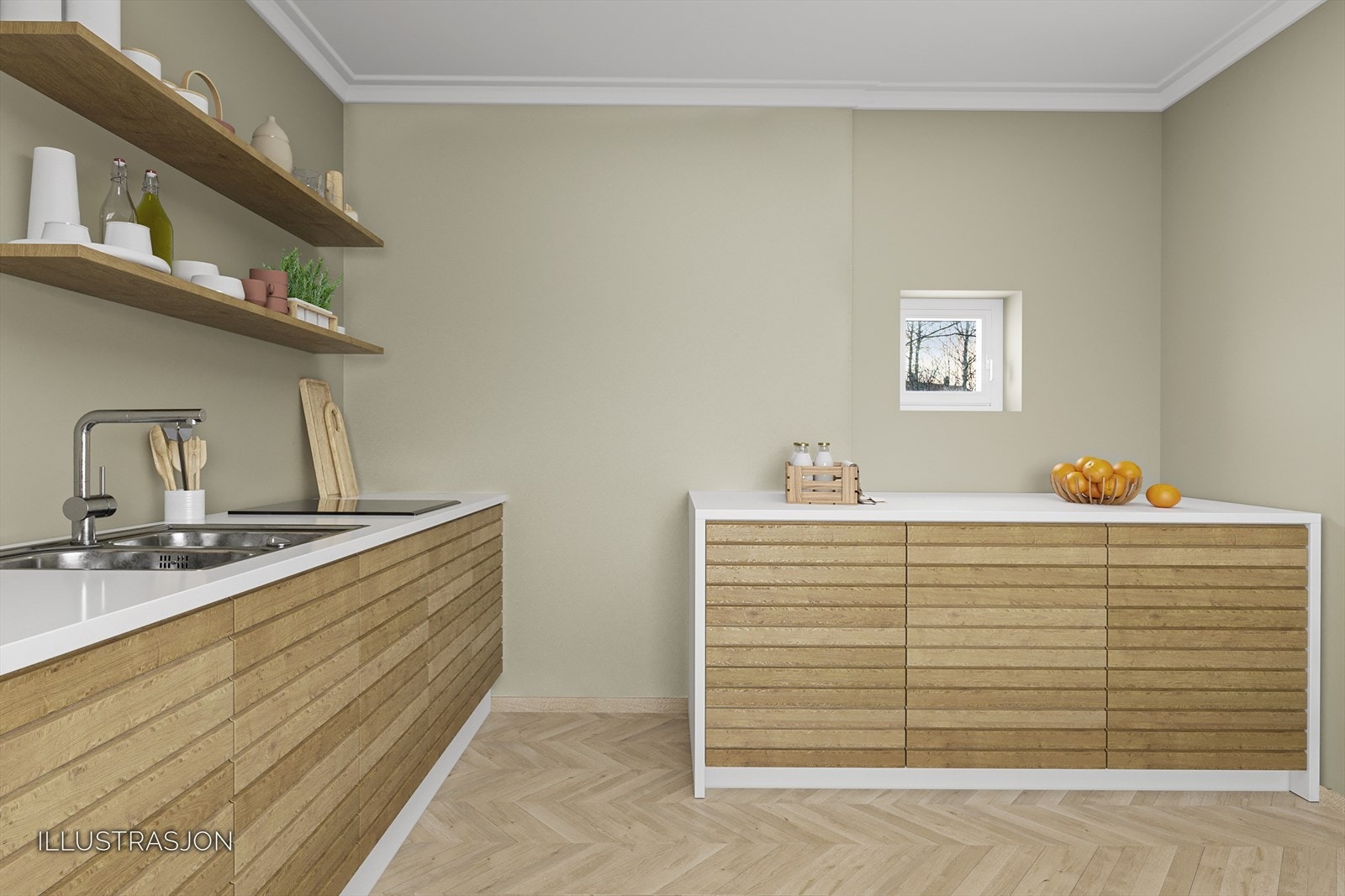 Illustrasjon - Digitalt oppusset/møblert Galleribilde