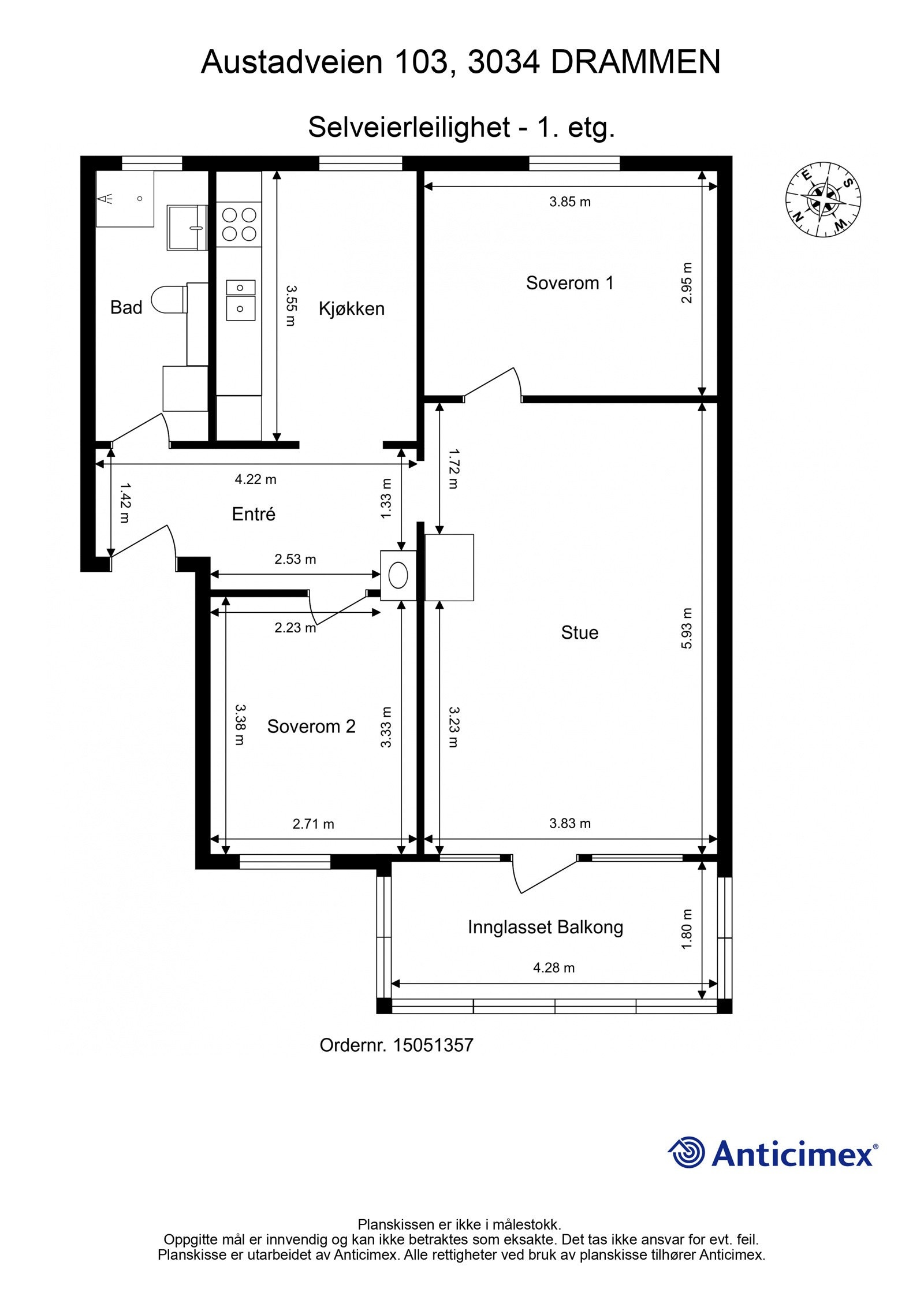 Plantegning med mål Galleribilde