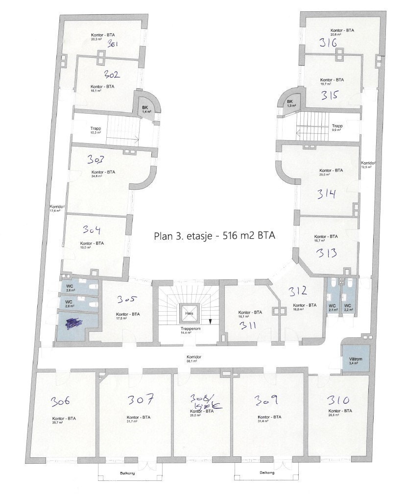 Kontor 301 og 306 er ledige Galleribilde