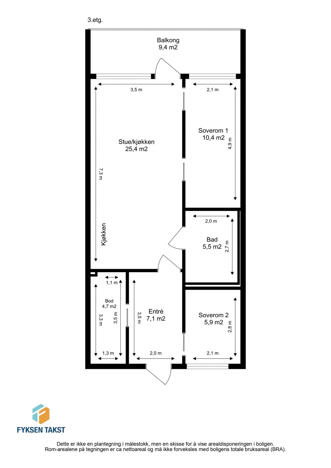 Målsatt planskisse. Galleribilde