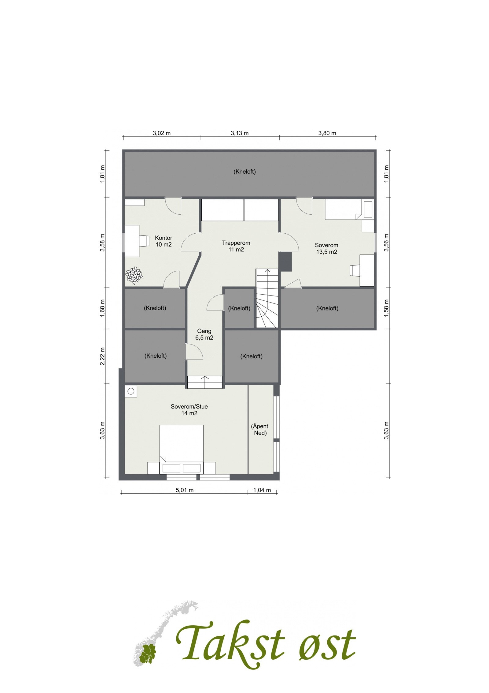 2-D plantegning 2. etasje. Galleribilde