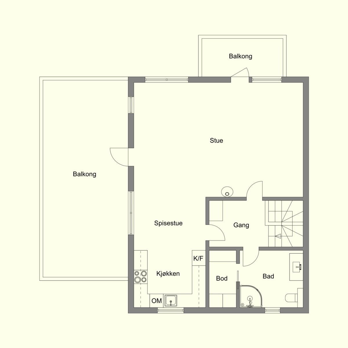 Plantegning av andre etasje. Galleribilde