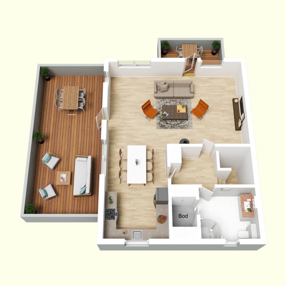 Tredimensjonal plantegning. Galleribilde