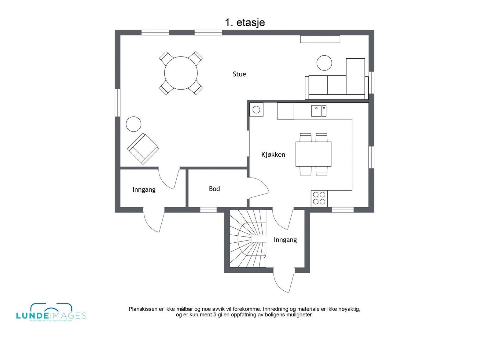 Planskisse 1. etasje - ikke målbar Galleribilde