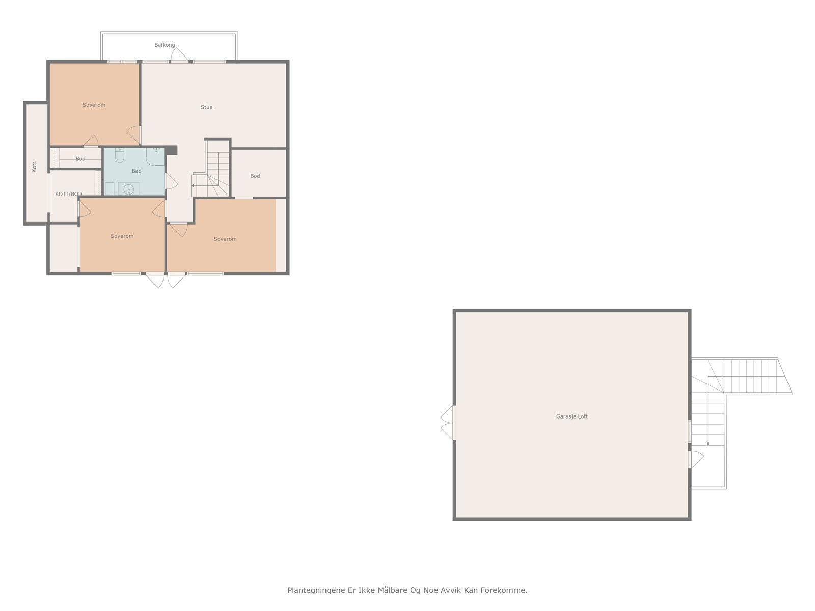Plantegning loft på bolig og garasje... Galleribilde