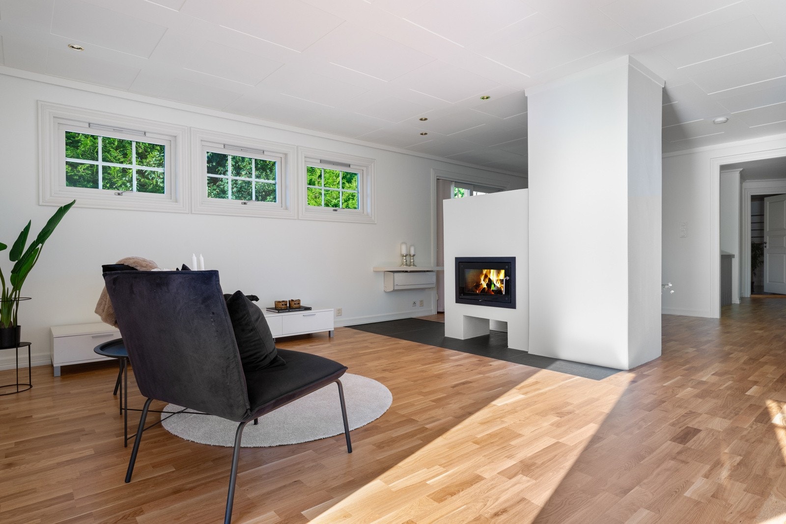 I tillegg til øvrige varmekilder er det også varmepumpe i stuen Galleribilde