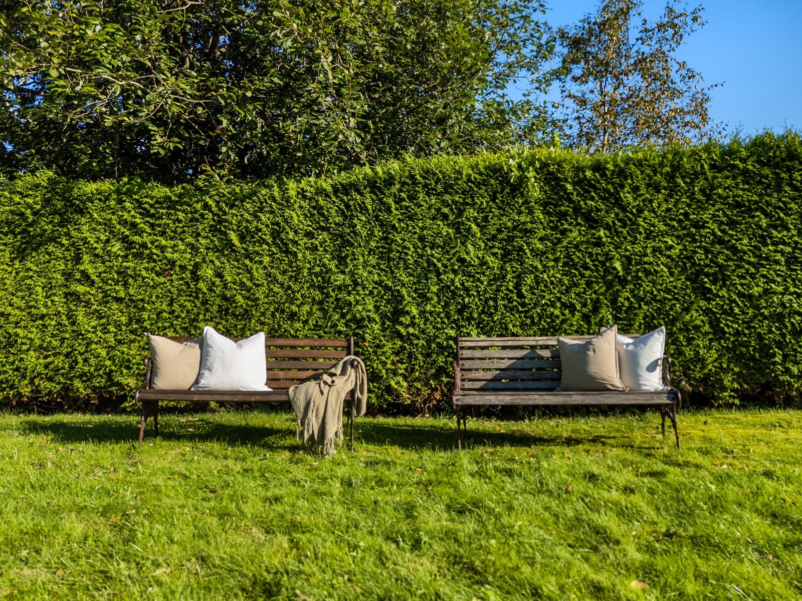 Hagen er godt skjermet fra innsyn og gir en følelse av privatliv, en liten drøm for både to- og firbeinte Galleribilde