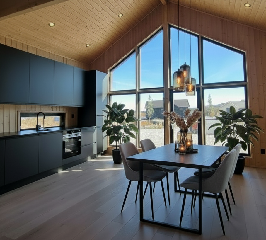 Bildet er AI generert og ment som inspirasjon. Her har du mange muligheter til å skape drømmehytta! Galleribilde