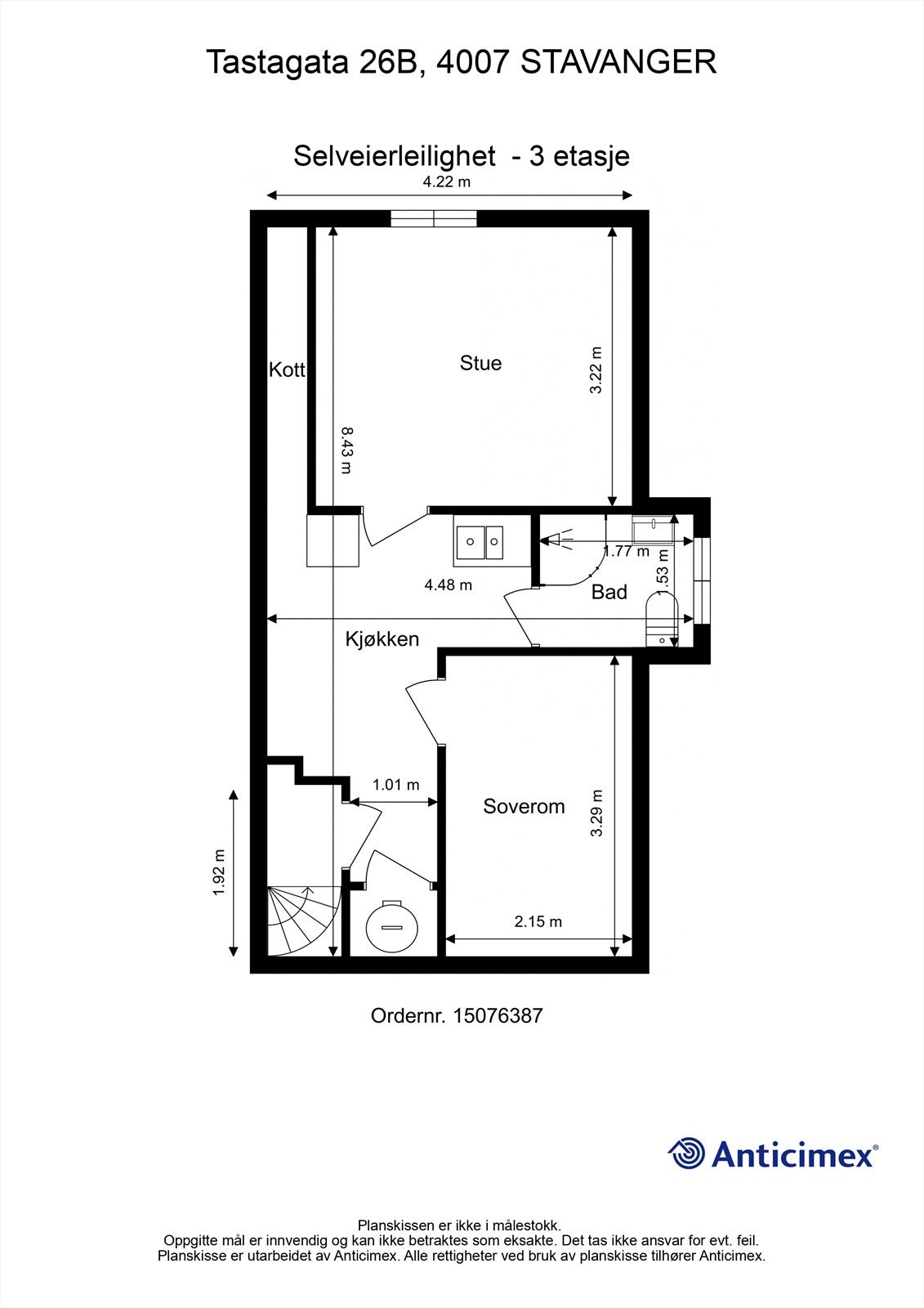 Plantegning 3.etg. - Hybel Galleribilde