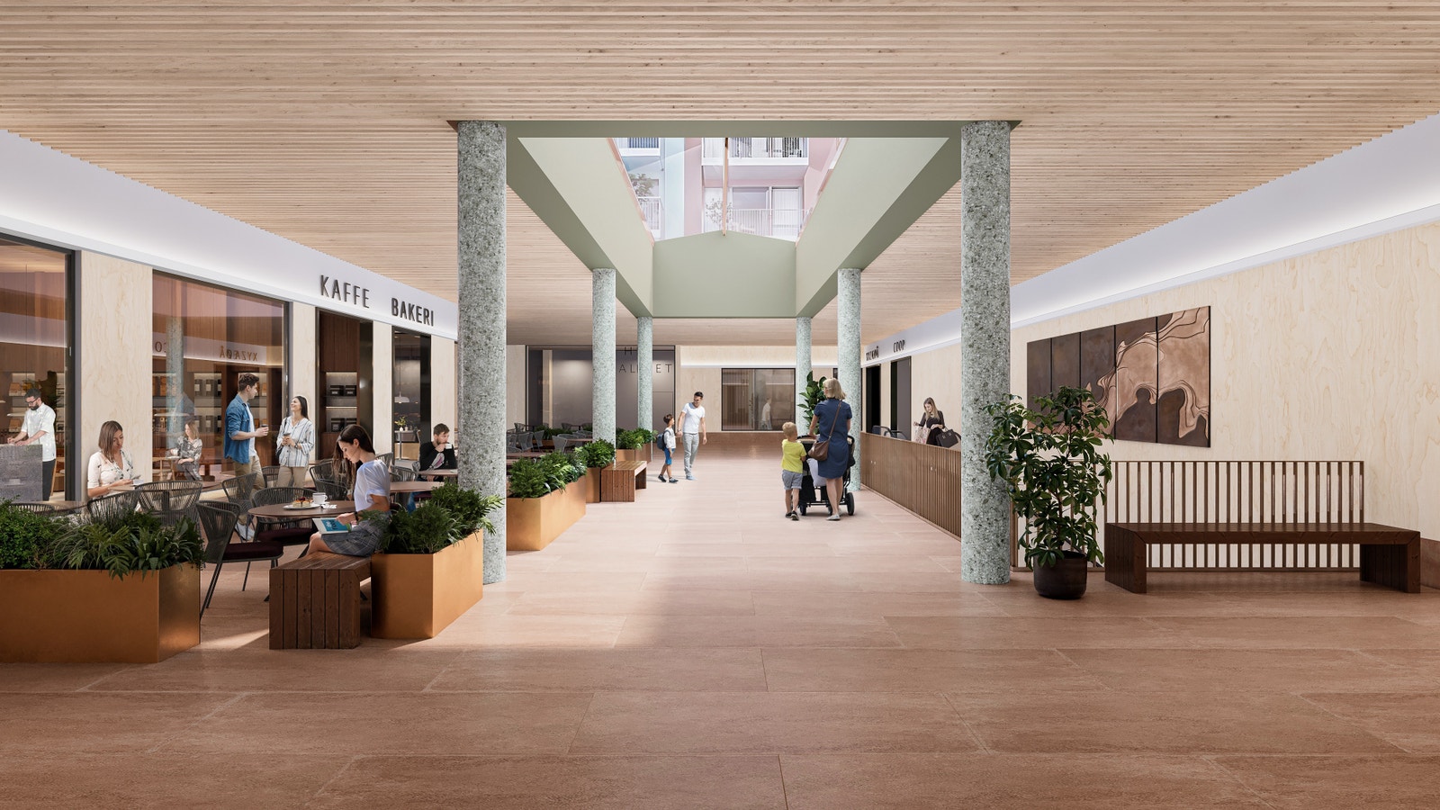 Ledige lokaler for bakeri, café, kiosk, blomsterbutikk, apotek eller lignende. Illustrasjon - Avvik vil forekomme. Galleribilde