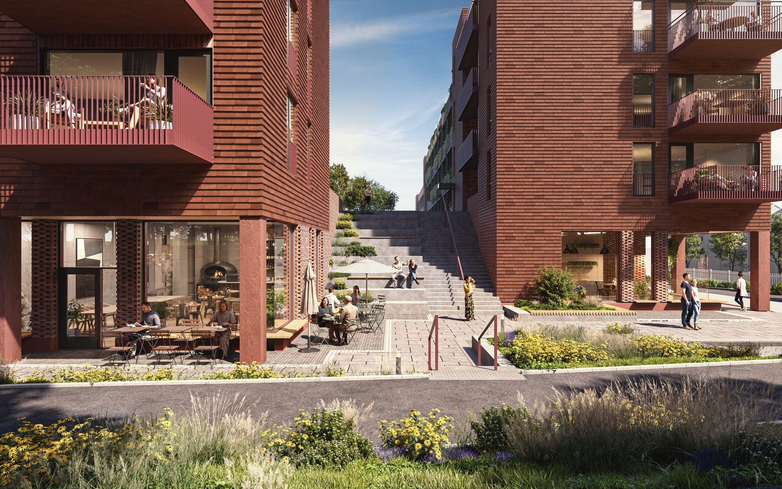 Rom til utservering og opphold for senterets besøkende. Illustrasjon - Avvik vil forekomme. Galleribilde