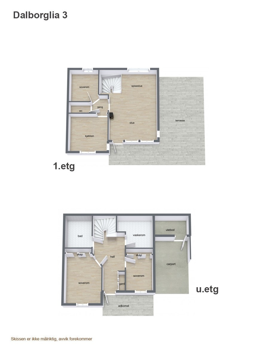 Plantegning over begge etasjene Galleribilde
