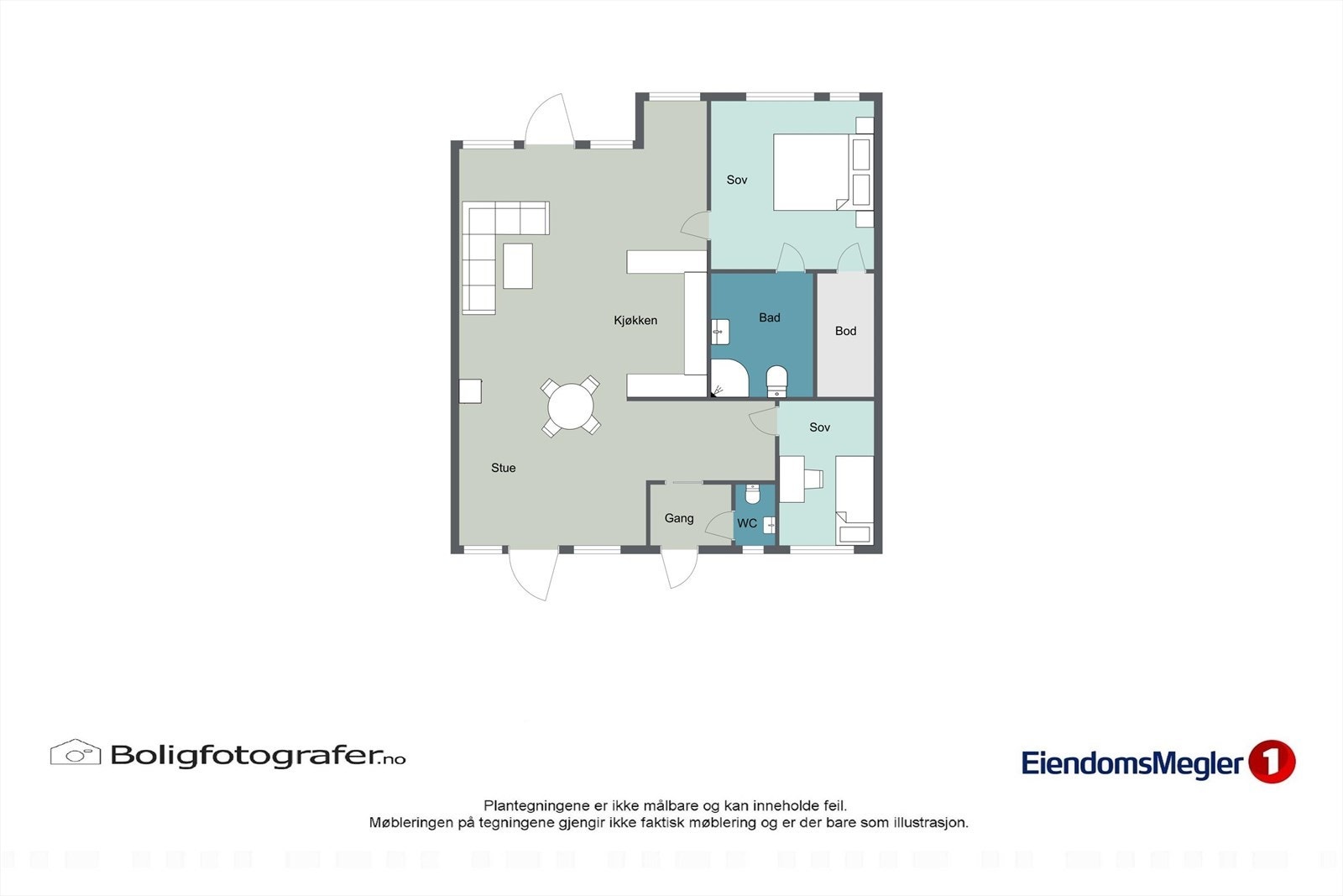 Boligens planløsning. Galleribilde