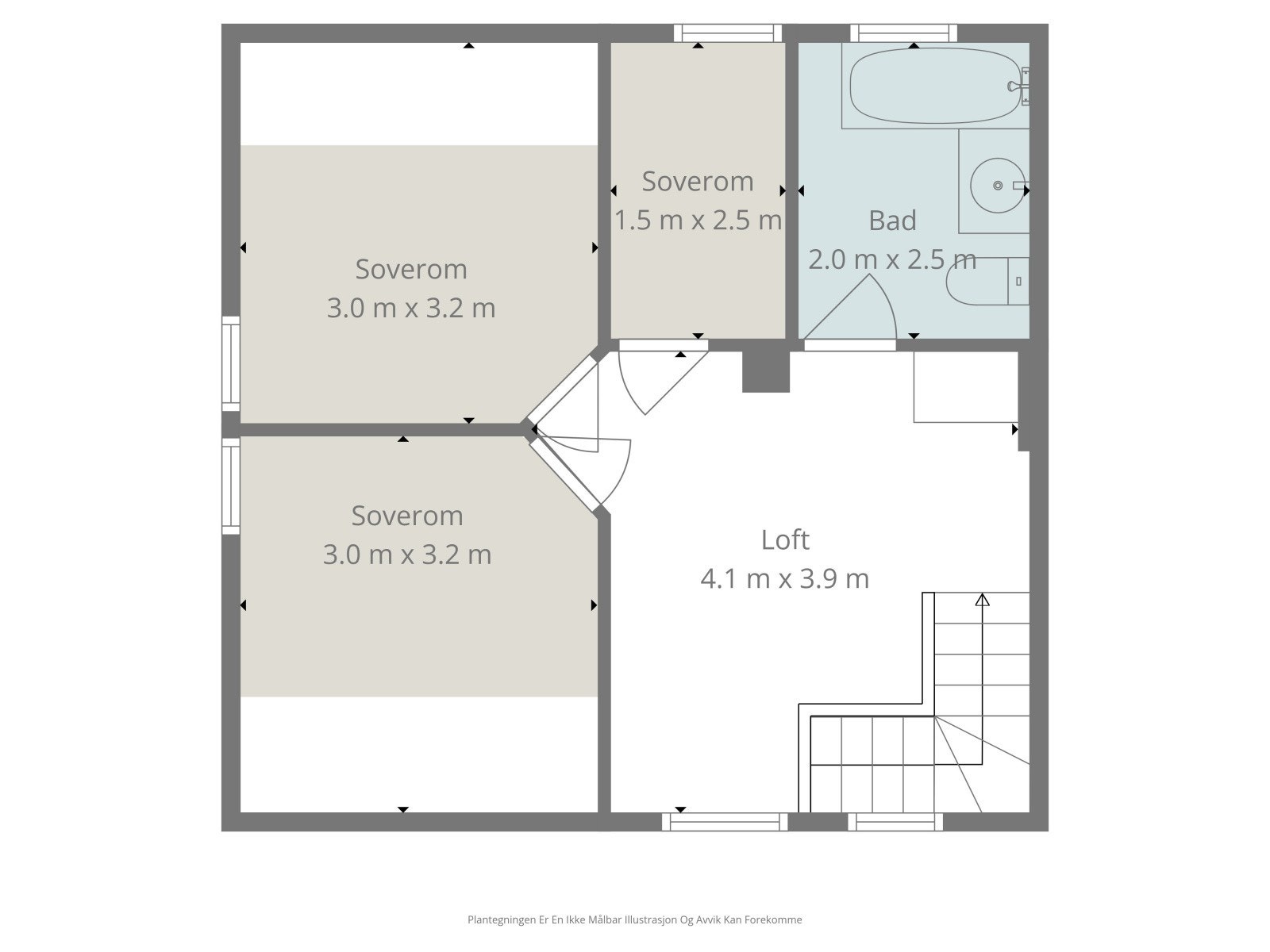 Plantegning 2. etg. (ikke målbar) Galleribilde
