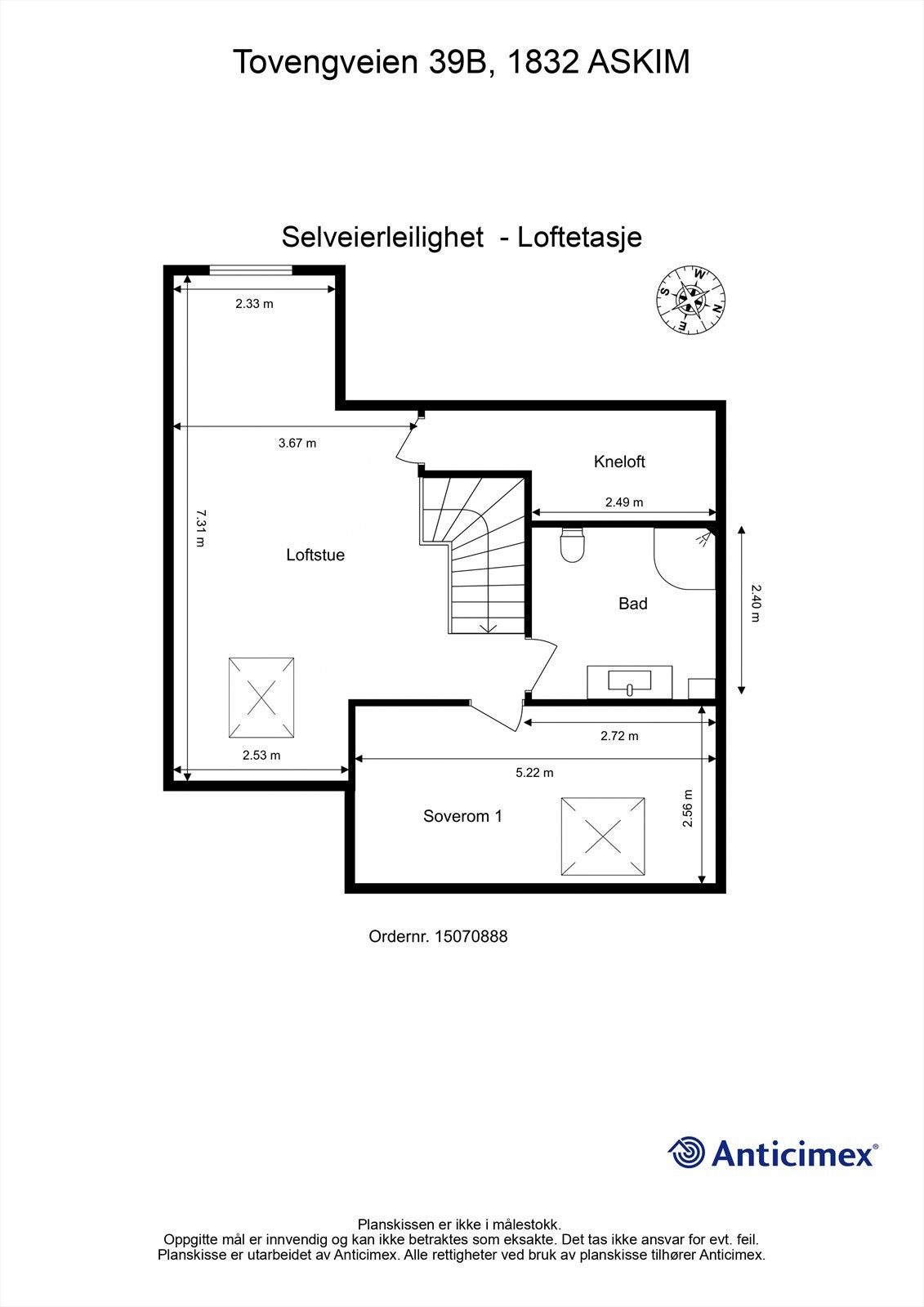 Plantegning-Loftsetasje Galleribilde
