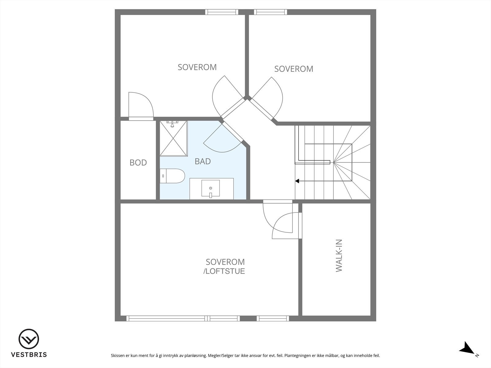 Plantegning 3. etasje Galleribilde