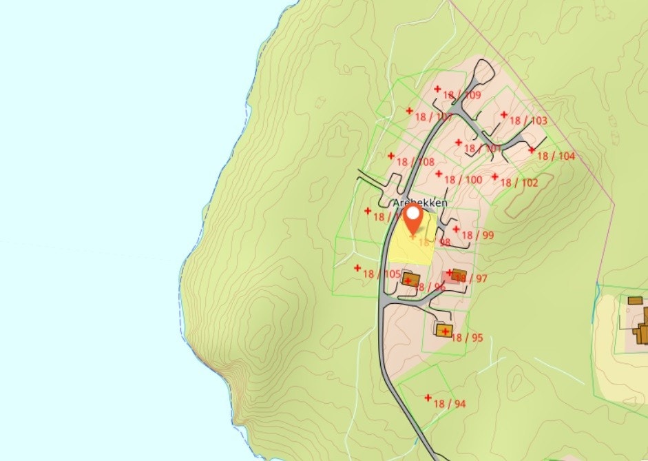 Kart over tomten Galleribilde