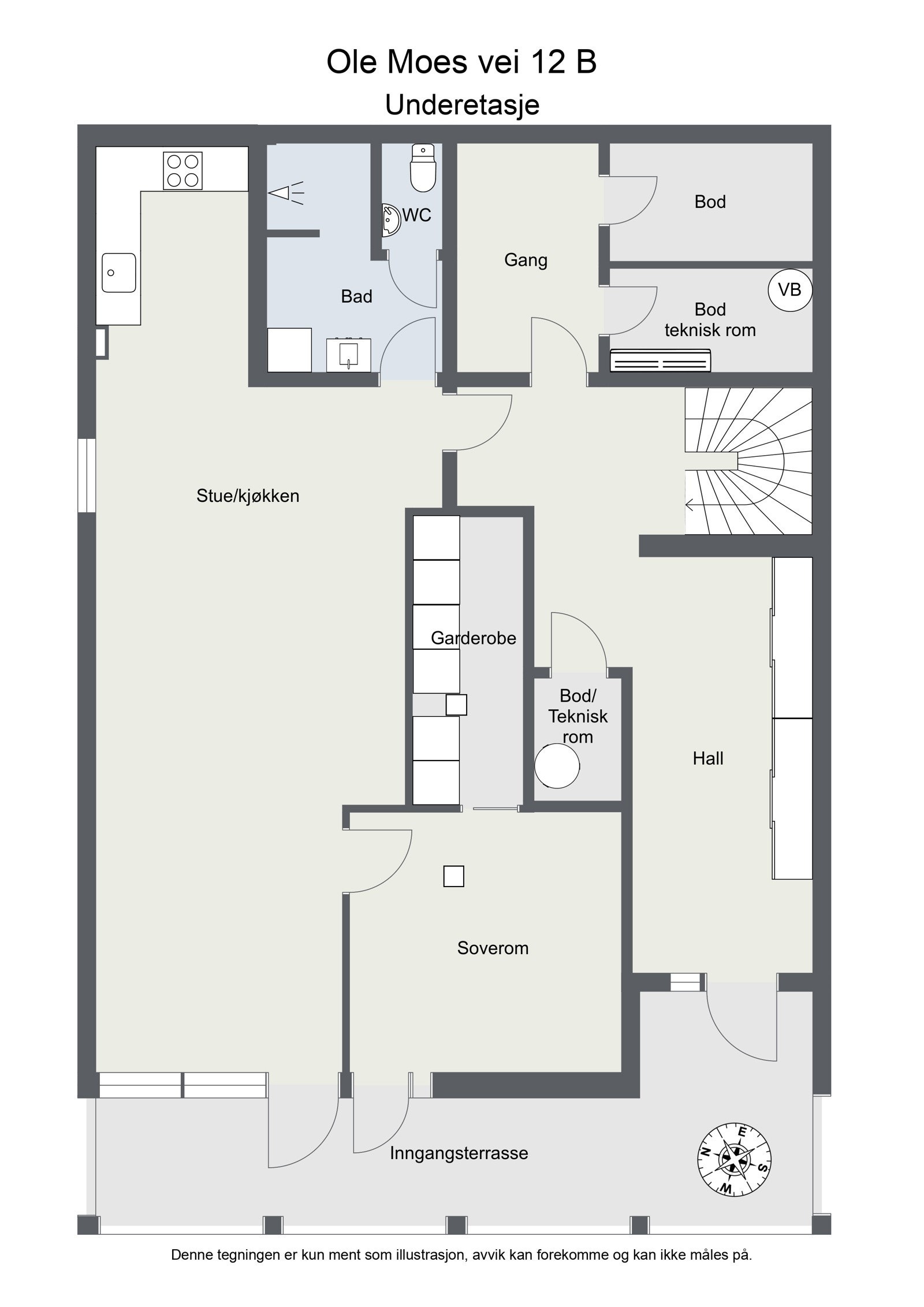 Plantegning underetasje Galleribilde