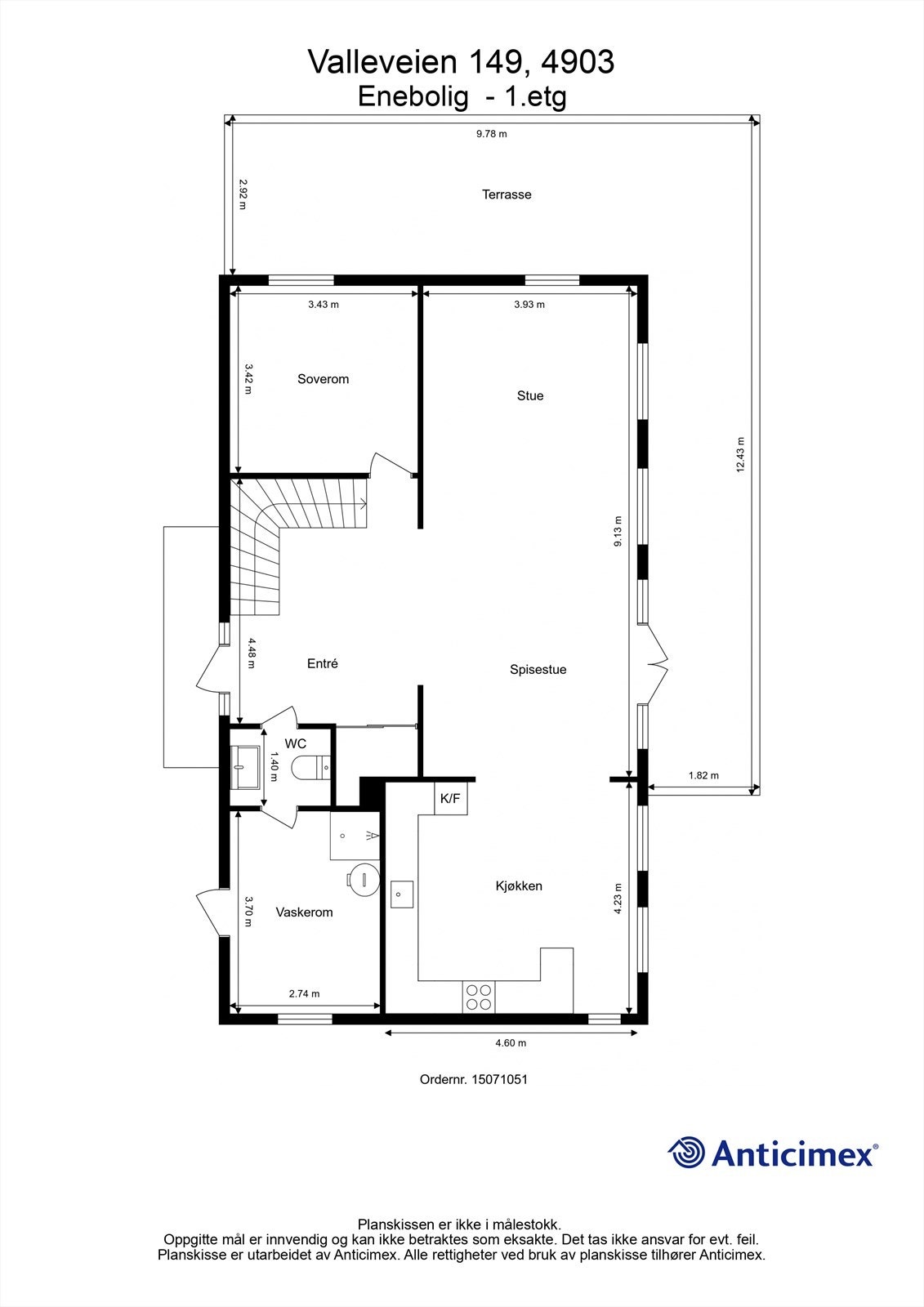 Plantegning 1. etasje Galleribilde